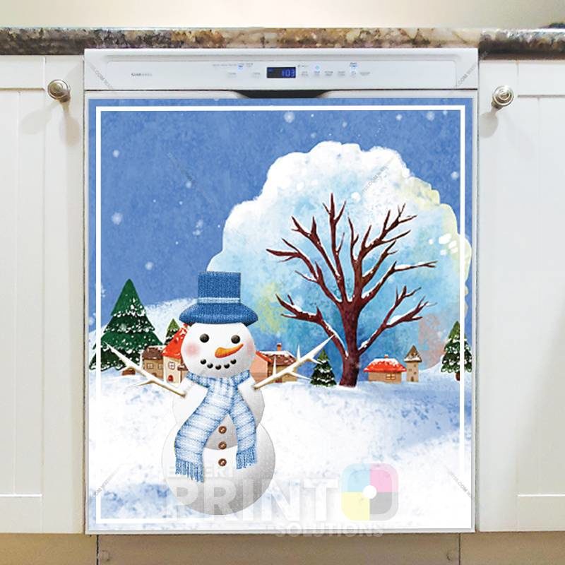 Christmas - Sweet Happy Snowman Dishwasher Sticker