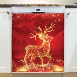 Christmas - Sparkly Reindeer Dishwasher Sticker