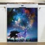 Beautiful Nebula Deer Dishwasher Sticker