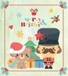 Christmas - Nutcracker Teddy Bear and Christmas Tree - Merry and Bright Dishwasher Sticker