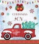 Red Truck and Christmas Tree - Christmas Joy Dishwasher Sticker