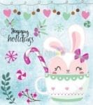 Christmas - Sweet Teacup Animals #2 - Happy Holidays Dishwasher Sticker