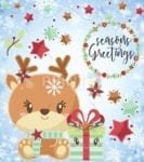 Christmas - Adorable Rudolph Greeting #2 - Seasons Greetings Dishwasher Sticker