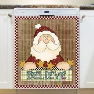 Christmas - Prim Country Christmas #50 - Believe Dishwasher Sticker