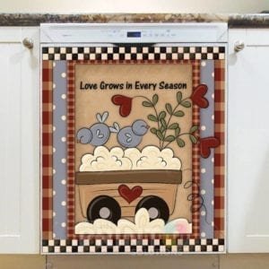 Christmas - Prim Country Christmas #12 - Love Grows in Every Season Dishwasher Sticker