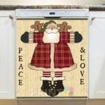 Christmas - Prim Country Christmas #7 - Peace & Love Dishwasher Sticker