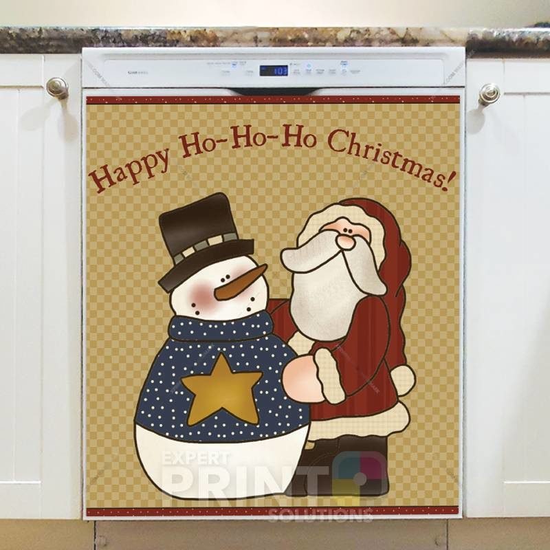 Prim Country Christmas #6 - Happy Ho-Ho-Ho Christmas Dishwasher Sticker