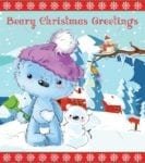 Blue Teddy Bears' Holiday #2 - Beary Christmas Greetings Dishwasher Sticker
