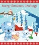 Blue Teddy Bears' Holiday #1 - Beary Christmas Greetings Dishwasher Sticker