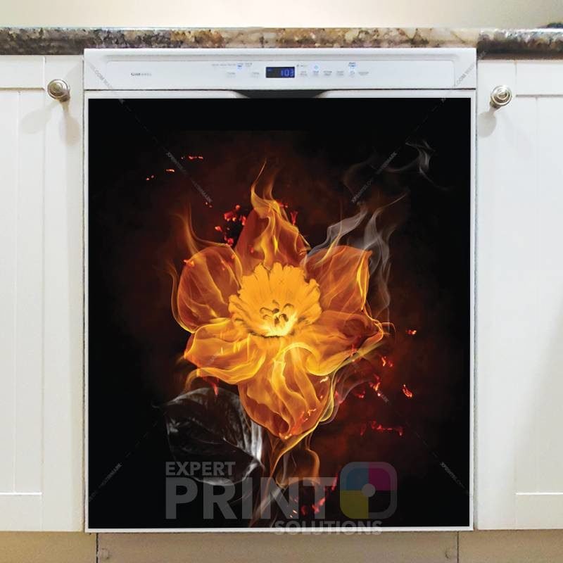 Glowing Night Flower Dishwasher Sticker