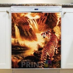 Hunting Tiger by the River Dishwasher Sticker