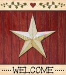 Primitive Country Folk Barn Star #3 - Welcome Dishwasher Sticker