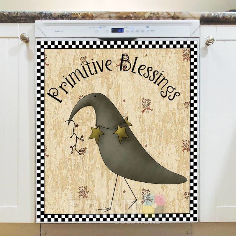 Primitive Country Folk Design #18 - Primitive Blessings Dishwasher Sticker