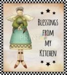 Primitive Country Folk Design #15 - Blessings from My Kitchen Dishwasher Sticker