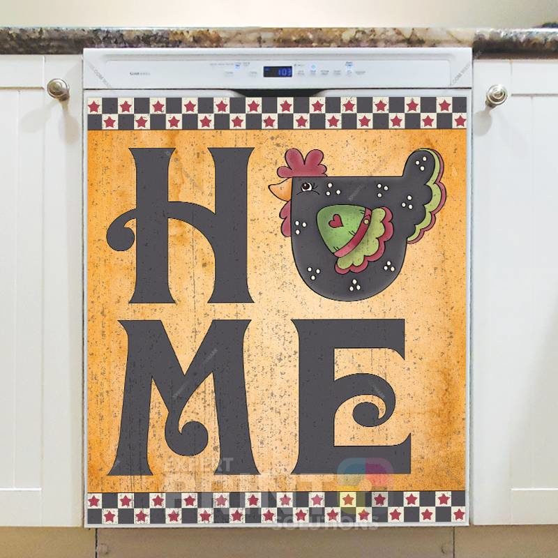 Primitive Country Folk Design #14 - Home Dishwasher Sticker
