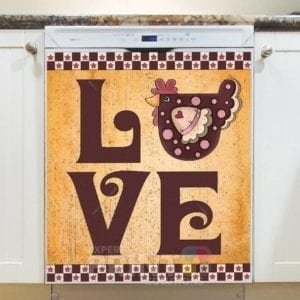 Primitive Country Folk Design #12 - Love Dishwasher Sticker