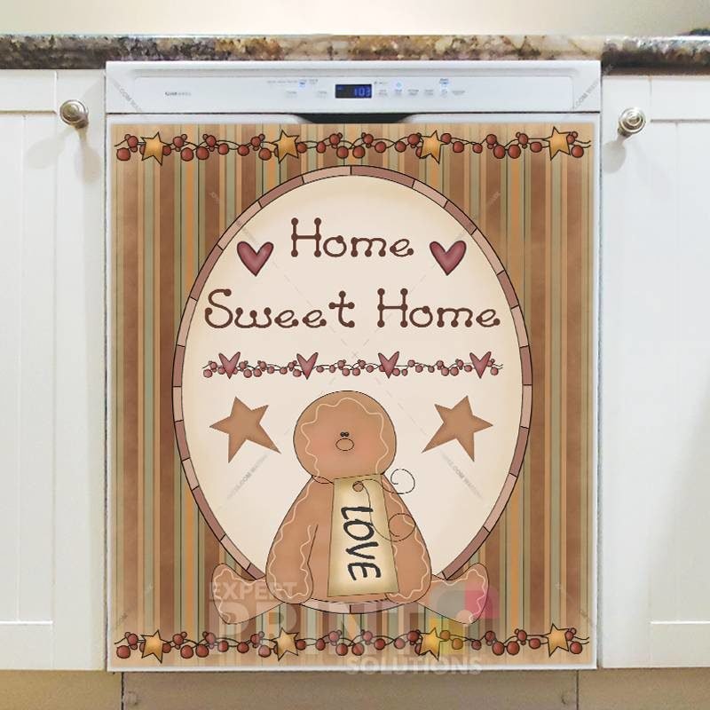 Primitive Country Folk Design #4 - Home Sweet Home Dishwasher Sticker