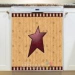 Primitive Red Barn Star Dishwasher Sticker