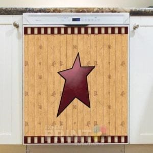 Primitive Red Barn Star Dishwasher Sticker