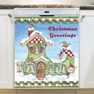 Christmas - Santa's Village #7 - Christmas Greetings Dishwasher Sticker