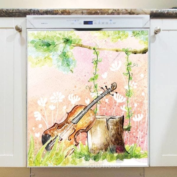 Cello in the Flowergarden Dishwasher Sticker