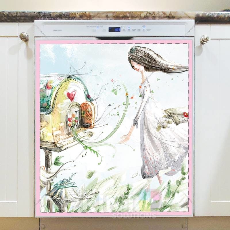 Flowers in the Mailbox Dishwasher Sticker