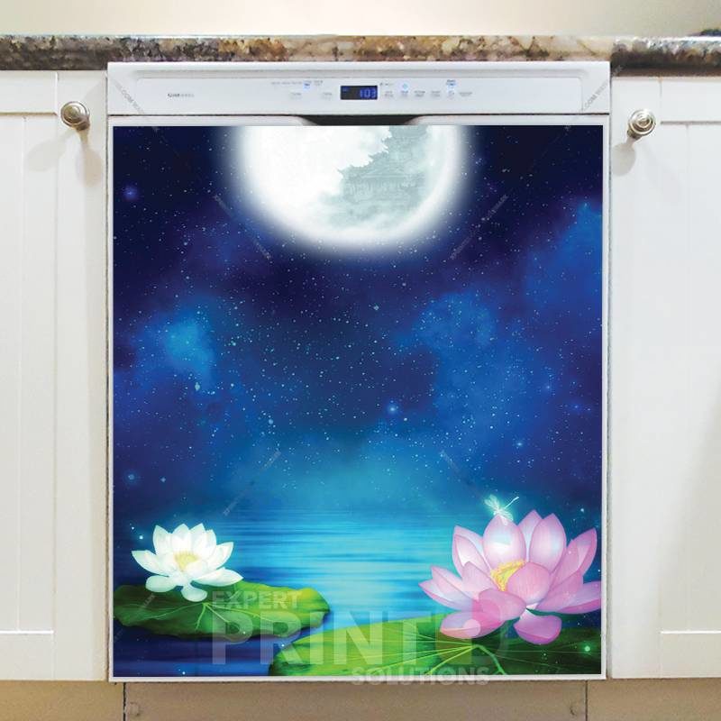 The Moon and Waterlilies Dishwasher Sticker