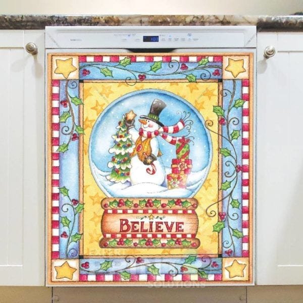 Christmas - Sweet Christmas Holiday #54 - Believe Dishwasher Sticker