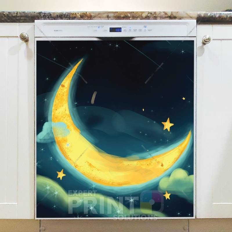 Beautiful Moon and Stars Dishwasher Sticker