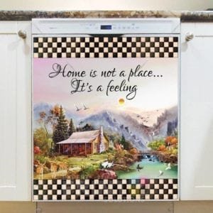 Cute Cottage Beside the River - Home is not a Place, it's a Feeling Dishwasher Sticker