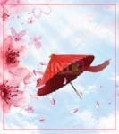 Red Umbrella in the Wind Dishwasher Sticker