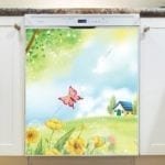 Summer Cottage and Butterfly Dishwasher Sticker
