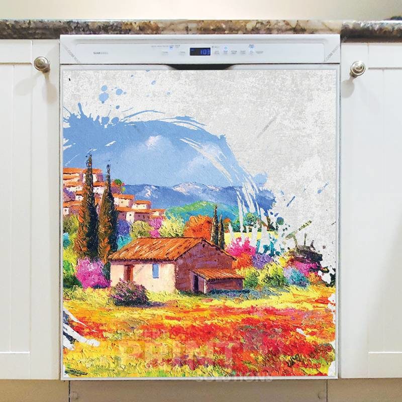Beautiful Summer Cottage Dishwasher Sticker