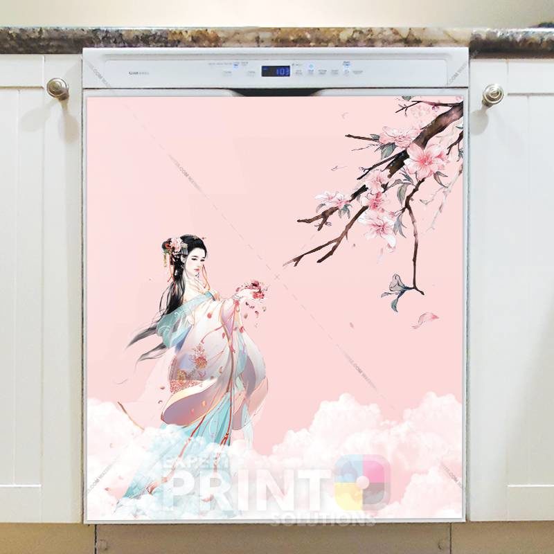 Beautiful Young Geisha Dishwasher Sticker