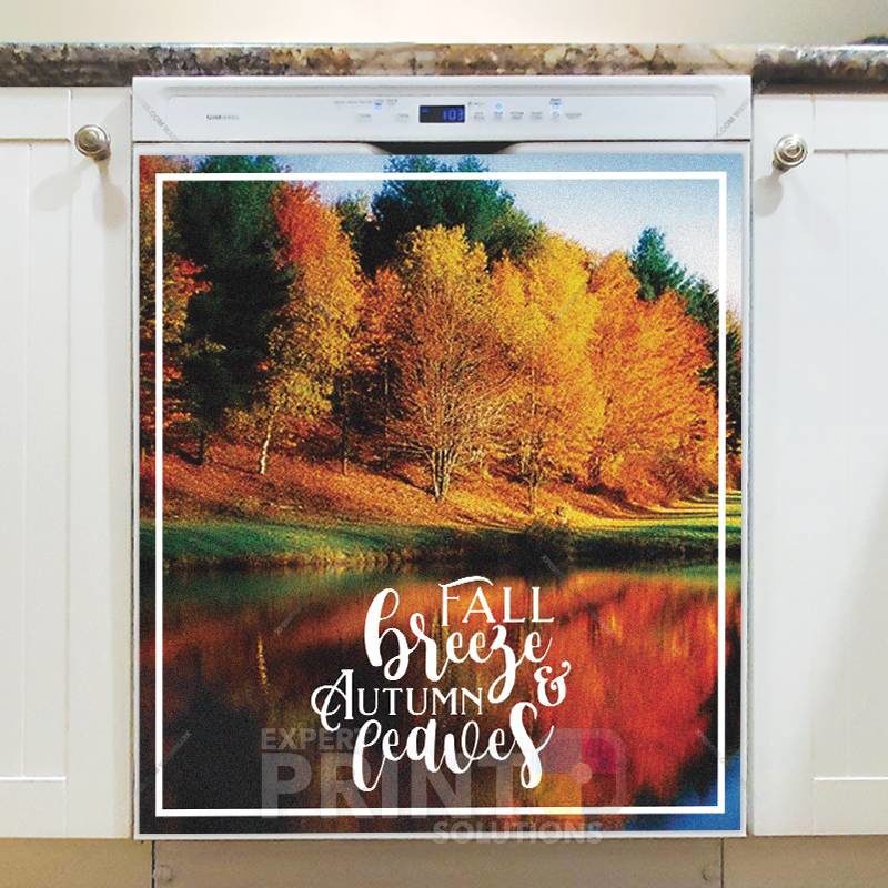 Beautiful Autumn Trees #2 - Fall Breeze & Autumn Leaves Dishwasher Sticker