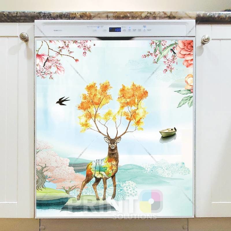 Magical Autumn Deer Dishwasher Sticker