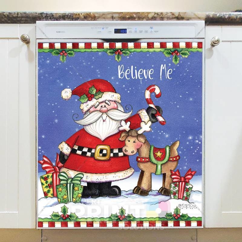 Christmas - Sweet Christmas Holiday #28 - Believe Me Dishwasher Sticker