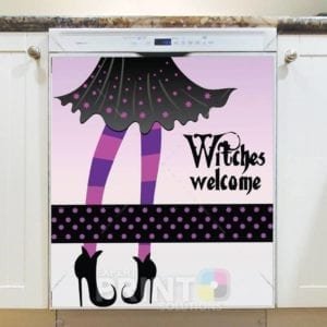 Cute Halloween Design #19 - Witches Welcome Dishwasher Sticker
