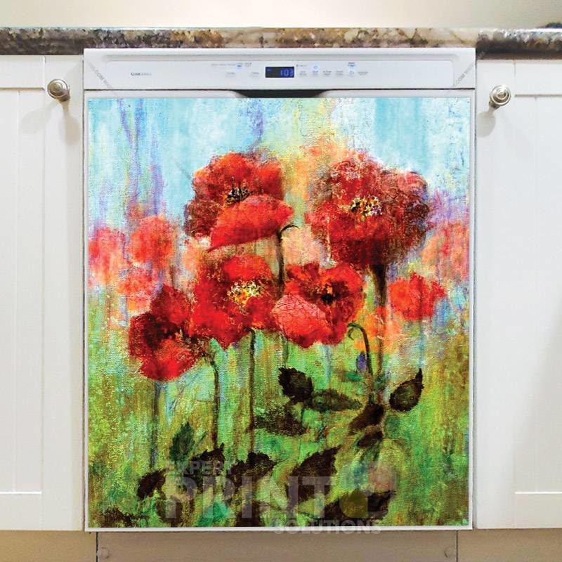 Beautiful Summer Poppies Dishwasher Magnet