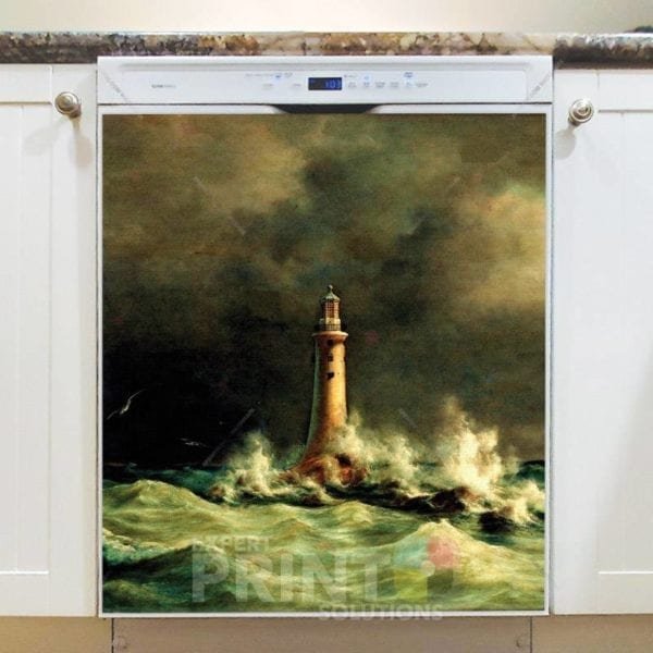 Stormy night at the Sea Dishwasher Magnet