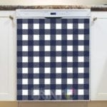 Navy Blue Buffalo Plaid Pattern Dishwasher Magnet