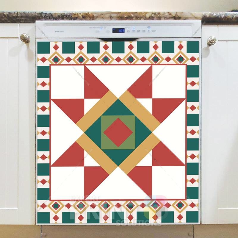 Beautiful Farmhouse Quilt Patchwork Design #1 Dishwasher Magnet