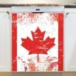 Grungy Canadian Maple Leaf Flag Dishwasher Magnet