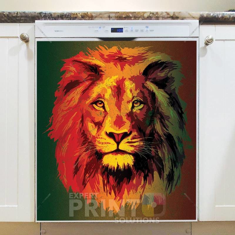 Beautiful Orange Lion Head Dishwasher Magnet