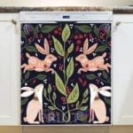 3204-scandinavian-folk-art-bunny-design-dishwasher-magnet Scandinavian Folk Art Bunny Design Dishwasher Magnet