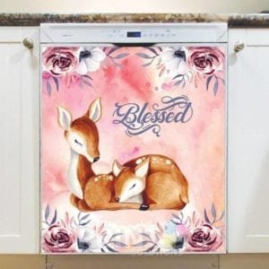 Blessed Deer Family Dishwasher Magnet