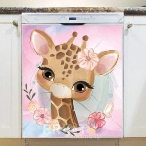 Sweet Giraffe Girl Dishwasher Magnet