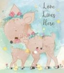 Mommy and Baby Deer Garden Flag