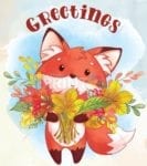 Cute Fox Greeting Garden Flag