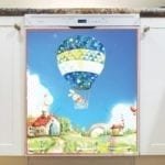 Bunny in a Hot Air Balloon Dishwasher Magnet